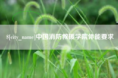 成都中国消防救援学院体能要求