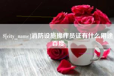 成都消防设施操作员证有什么用途百度