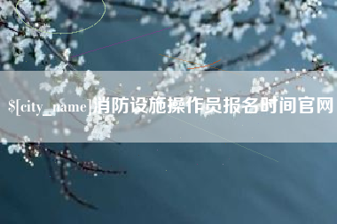 成都消防设施操作员报名时间官网