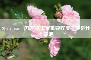成都九宫格位置重要程度排序是什么意思