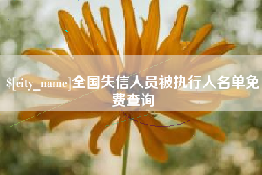 成都全国失信人员被执行人名单免费查询