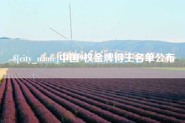 成都中国9枚金牌得主名单公布