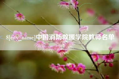 成都中国消防救援学院教师名单