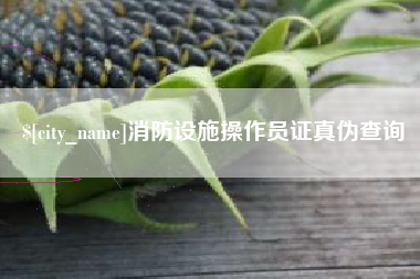 成都消防设施操作员证真伪查询