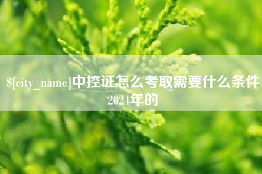 成都中控证怎么考取需要什么条件2024年的