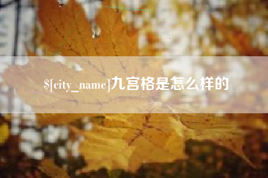 成都九宫格是怎么样的