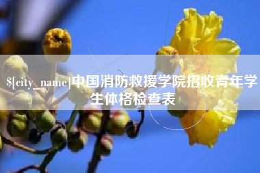 成都中国消防救援学院招收青年学生体格检查表